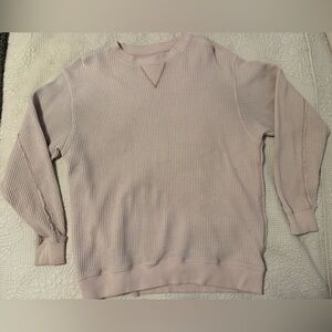 Aerie Waffle Sweatshirt - Small, Pink